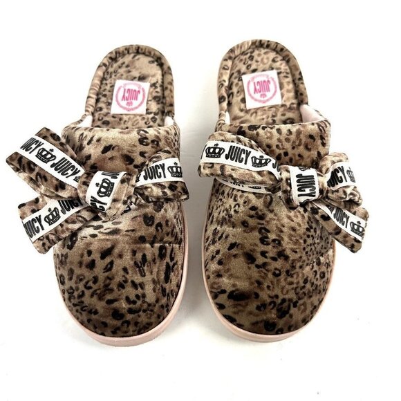 Juicy Couture Shoes - Juicy Couture‎ Jasmine Leopard Slipper 11 Slip On Cushioned Bow Womens Y2K